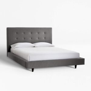 Fabric Double Bed With Headboard