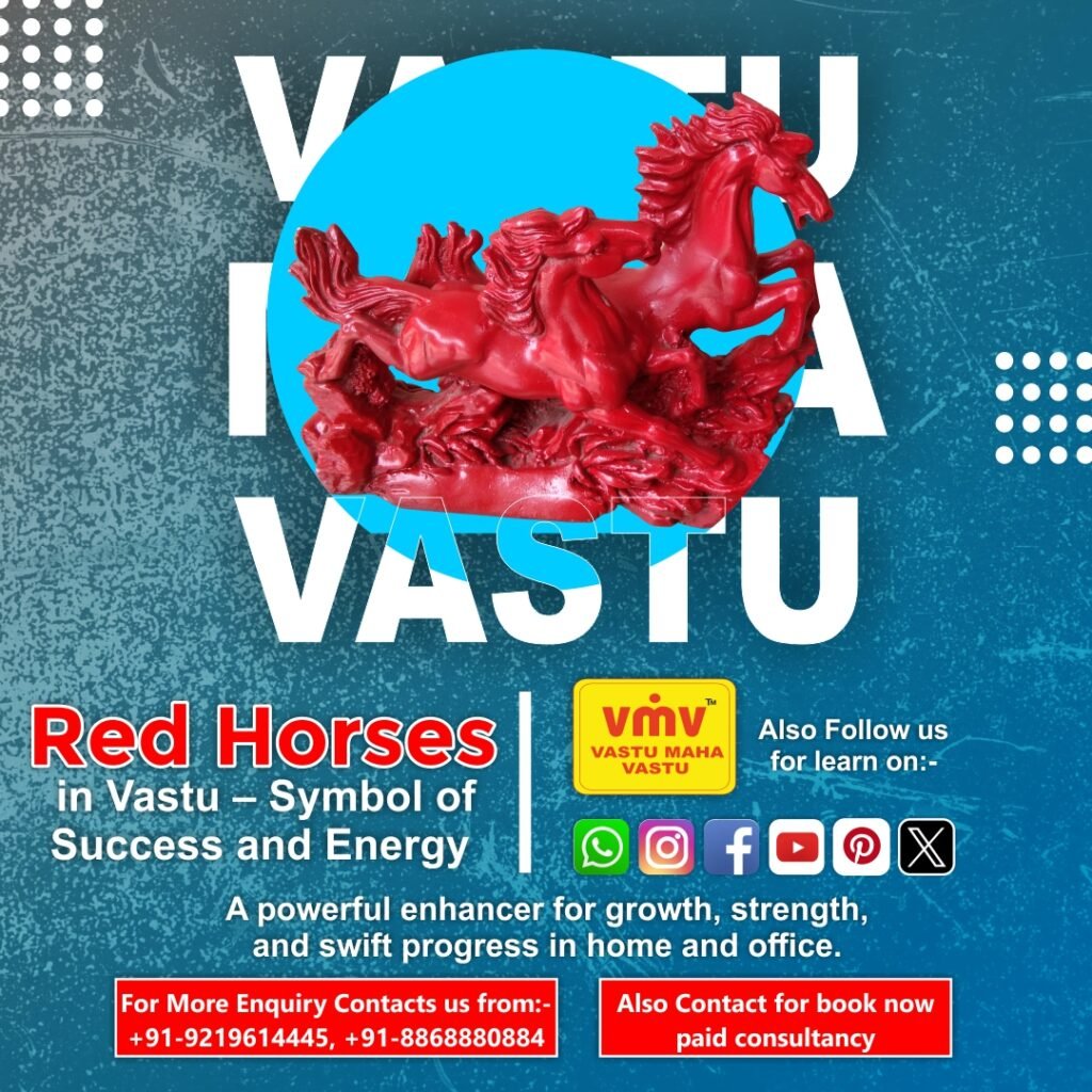 🐎 Red Horses in Vastu – The Dynamic Symbol of Success, Strength & Speed